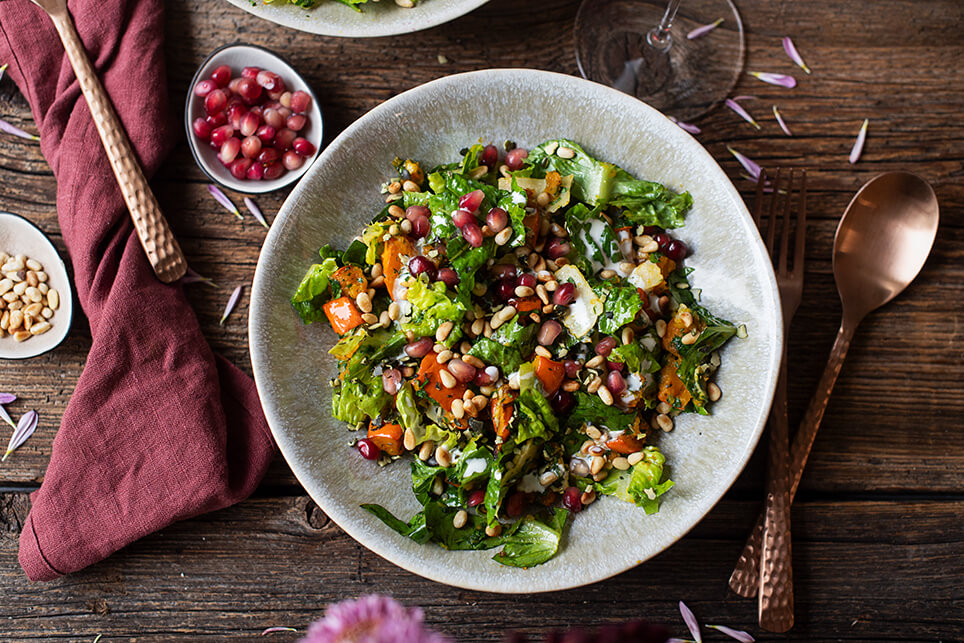 Caesar Salat mit Kürbis