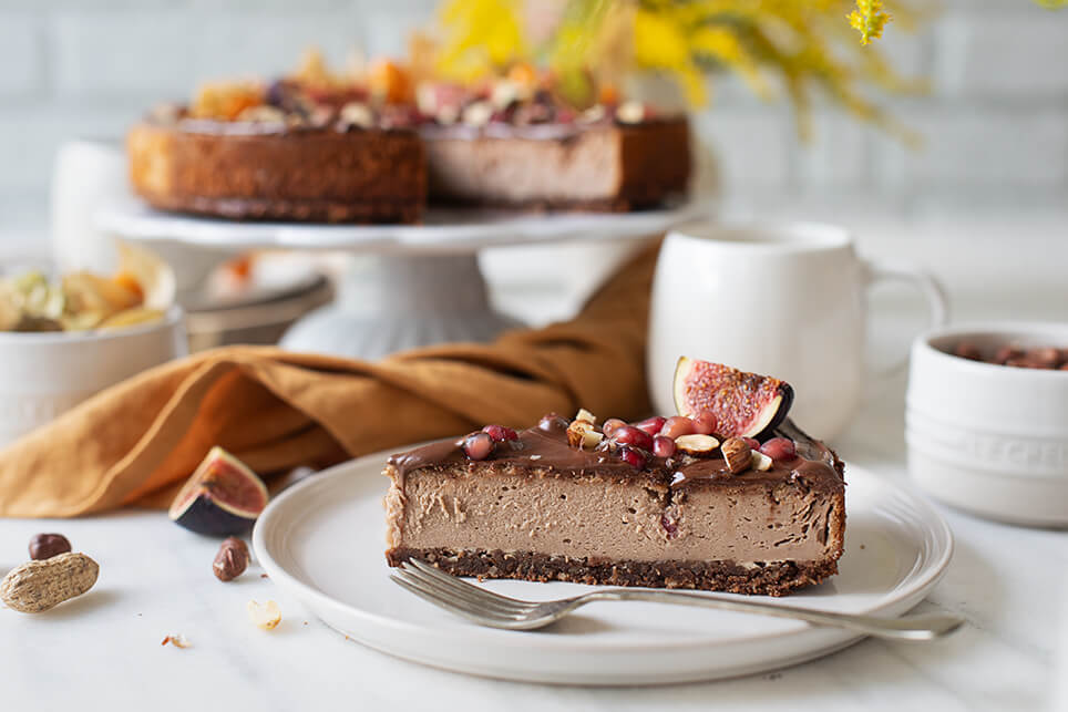 Doppelnuss Cheesecake mit Früchten